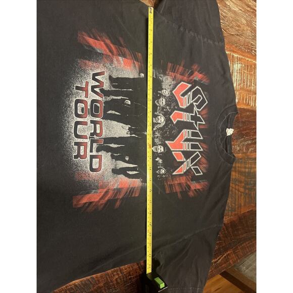 Vintage Styx Shirt Mens XL Black World Tour Concert Rock Band Logo Album Tee - Picture 5 of 11